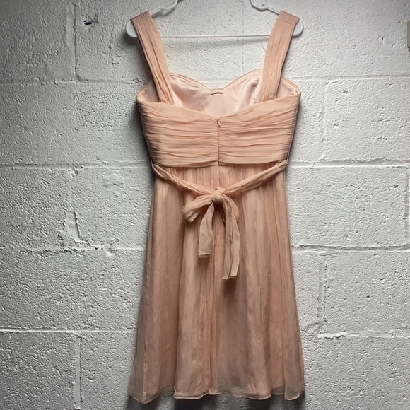 Amsale g782c blush chiffon bridesmaid dress size 6 - Picture 6 of 11